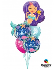 BALONY Z HELEM MAGICAL MERMAID BIRTHDAY