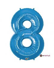 BALON NAPEŁNIONY HELEM 86cm - URODZINOWY NUMER 8