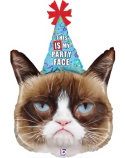 Balon z Helem 29″ / 50x73cm Grumpy Cat Party Face