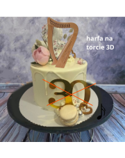 Tort wg. Własnej Koncepcji z figurką Harfy 3D