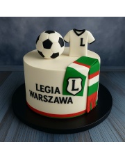 Tort Legia Warszawa z piłką i koszulką