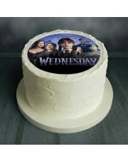 Tort Wednesday Addams – tort urodzinowy z opłatkiem jadalnym